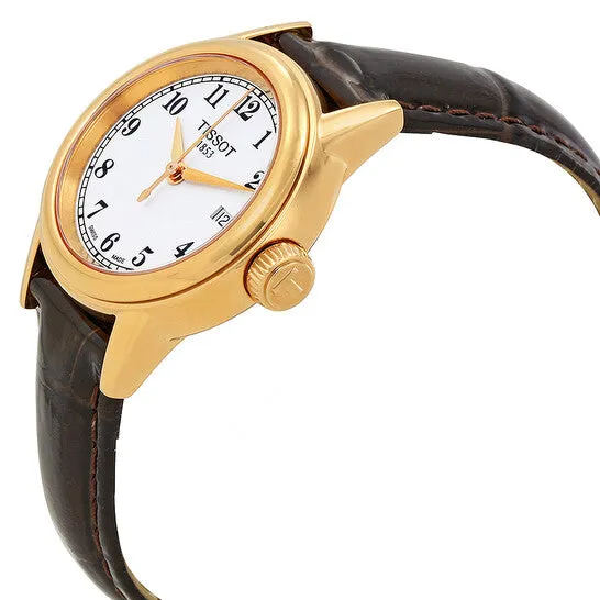 JMS always Watches Original Tissot Carson White Dial Brown Leather Ladies Watch T0852103601200 JMS always Watches Original Tissot Carson White Dial Brown Leather Ladies Watch T0852103601200