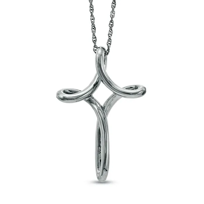 Looped Cross Pendant in Sterling Silver Goldia Necklaces