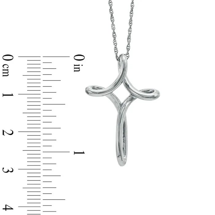 Looped Cross Pendant in Sterling Silver Goldia Necklaces Looped Cross Pendant in Sterling Silver Goldia Necklaces