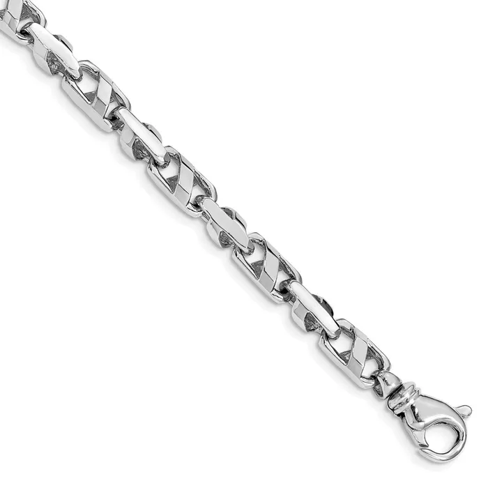MDS Bracelets Solid 14K White Gold 8 inch 55mm Fancy Link with Fancy Lobster Clasp Bracelet MDS Bracelets Solid 14K White Gold 8 inch 55mm Fancy Link with Fancy Lobster Clasp Bracelet