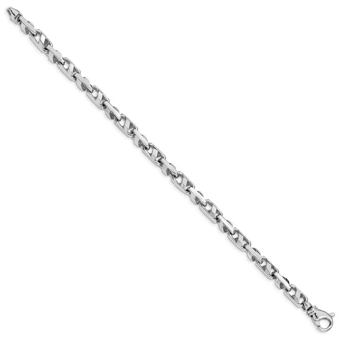 MDS Bracelets Solid 14K White Gold 8 inch 55mm Fancy Link with Fancy Lobster Clasp Bracelet MDS Bracelets Solid 14K White Gold 8 inch 55mm Fancy Link with Fancy Lobster Clasp Bracelet
