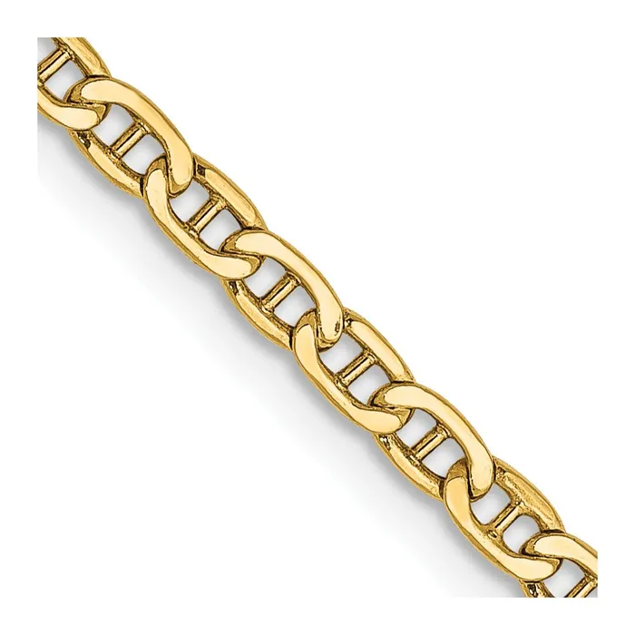 MDS Necklaces 14K Yellow Gold 22 inch 24mm SemiSolid Anchor with Spring Ring Clasp Chain Necklace MDS Necklaces 14K Yellow Gold 22 inch 24mm SemiSolid Anchor with Spring Ring Clasp Chain Necklace