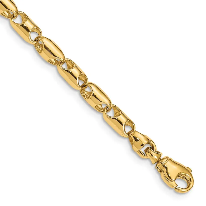 MDS Necklaces Solid 14K Yellow Gold 20 inch 41mm Fancy Barrel Link with Fancy Lobster Clasp Chain Necklace MDS Necklaces Solid 14K Yellow Gold 20 inch 41mm Fancy Barrel Link with Fancy Lobster Clasp Chain Necklace