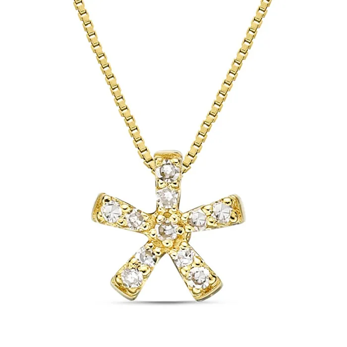 Necklaces 005 CT TW Natural Diamond Flower Pendant in Sterling Silver and 18K Gold Plate Goldia Necklaces 005 CT TW Natural Diamond Flower Pendant in Sterling Silver and 18K Gold Plate Goldia
