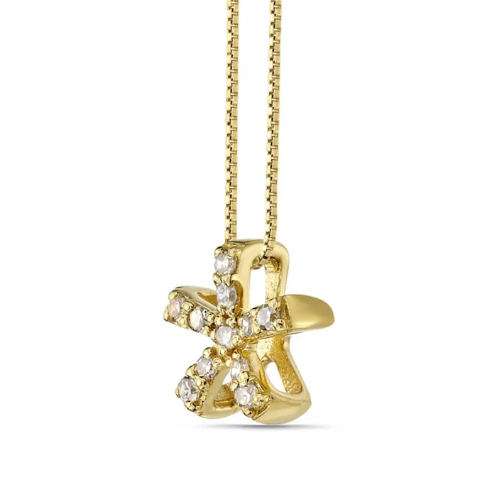 Necklaces 005 CT TW Natural Diamond Flower Pendant in Sterling Silver and 18K Gold Plate Goldia Necklaces 005 CT TW Natural Diamond Flower Pendant in Sterling Silver and 18K Gold Plate Goldia
