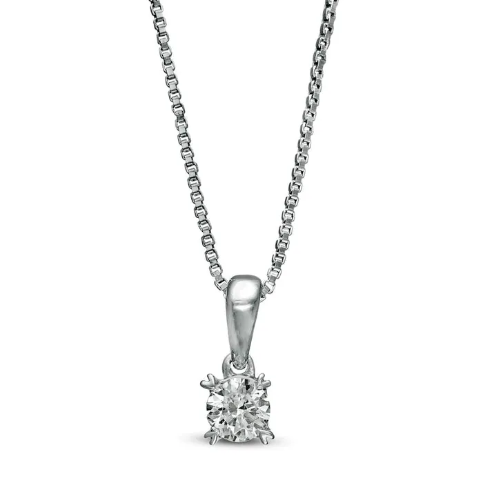 Necklaces 02 CT TW Natural Clarity Enhanced Solitaire with Heart Prongs Pendant in 10K White Gold Goldia Necklaces 02 CT TW Natural Clarity Enhanced Solitaire with Heart Prongs Pendant in 10K White Gold Goldia
