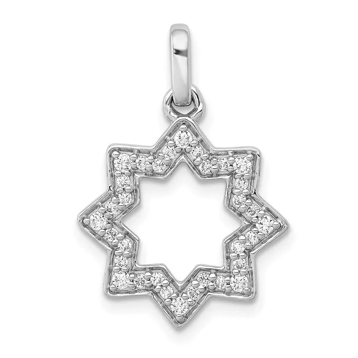 Necklaces 14k White Gold 14ct Real Diamond Star of David Pendant Goldia