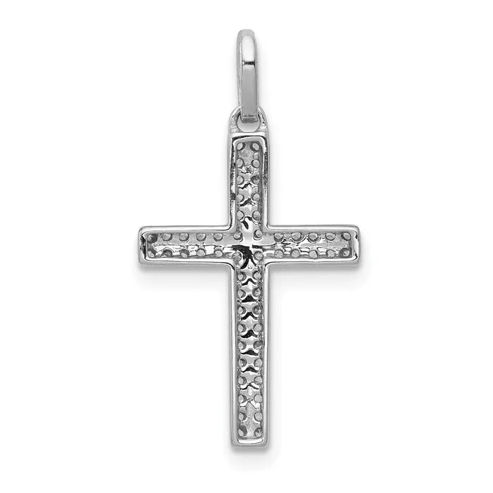 Necklaces 14k White Gold 16ct Real Diamond Cross Pendant Goldia
