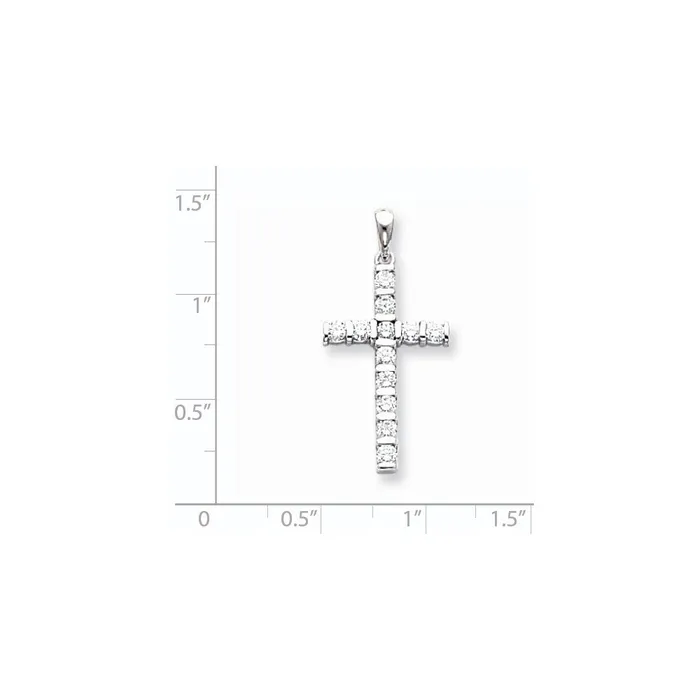 Necklaces 14k White Gold AA Diamond Latin Cross Pendant Goldiacom