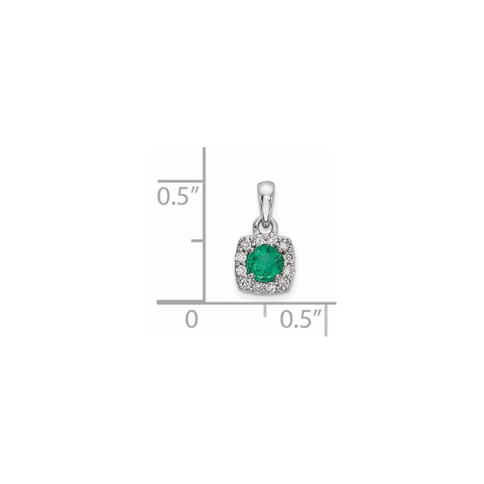 Necklaces 14k White Gold Real Diamond u0026 Emerald Pendant Goldia