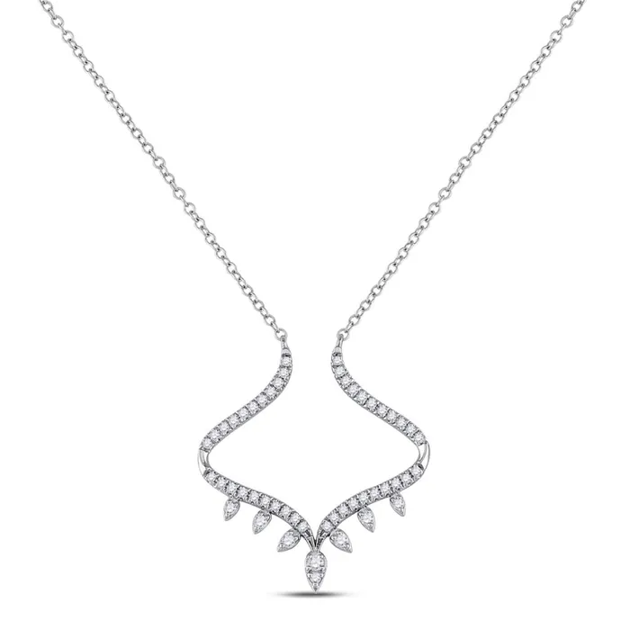 Necklaces 14k White Gold Round Diamond ModernV Fashion Necklace 14 Cttw gndatlanta Necklaces 14k White Gold Round Diamond ModernV Fashion Necklace 14 Cttw gndatlanta