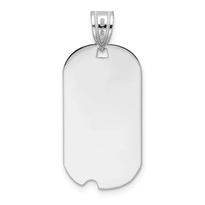 Necklaces 14k White Goldw Polished Letter O Initial Dog Tag Pendant Goldia