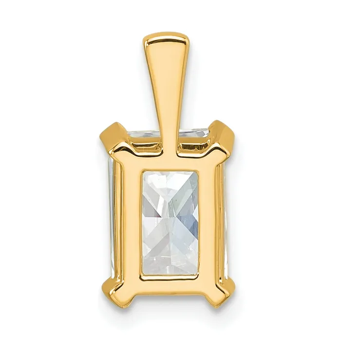 Necklaces 14k Yellow Gold 2 12 Ct Certified Lab Grown Diamond VSSI G Radiant Four Prong Pendant Goldia