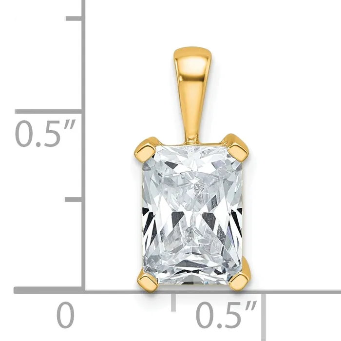 Necklaces 14k Yellow Gold 2 12 Ct Certified Lab Grown Diamond VSSI G Radiant Four Prong Pendant Goldia