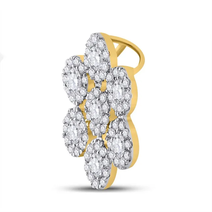 Necklaces gndatlanta 10k Yellow Gold Round Diamond Fashion Pendant 12 Cttw