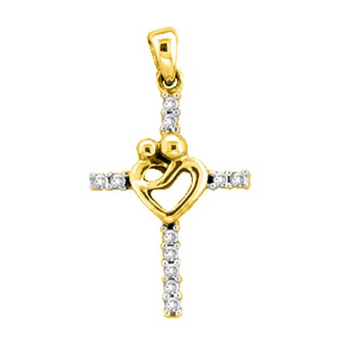 Necklaces gndatlanta 10k Yellow Gold Round Diamond Mom Mother Child Cross Pendant 110 Cttw Necklaces gndatlanta 10k Yellow Gold Round Diamond Mom Mother Child Cross Pendant 110 Cttw