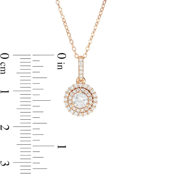 Necklaces Goldia 063 CT TW Natural Diamond Double Frame Pendant in 14K Rose Gold Necklaces Goldia 063 CT TW Natural Diamond Double Frame Pendant in 14K Rose Gold