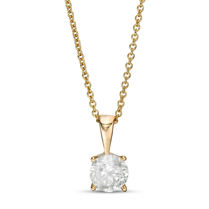 Necklaces Goldia 125 CT Natural Clarity Enhanced Solitaire Pendant in 10K Yellow Gold II3 Necklaces Goldia 125 CT Natural Clarity Enhanced Solitaire Pendant in 10K Yellow Gold II3