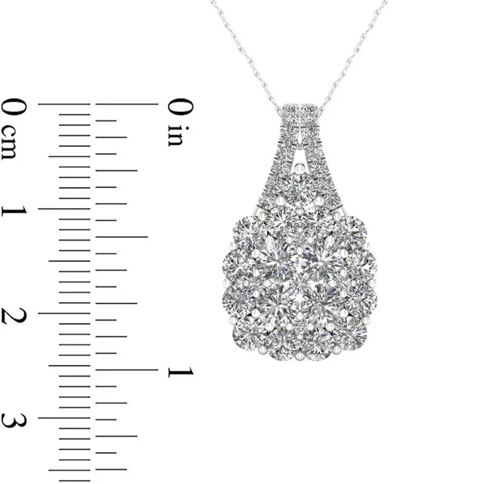 Necklaces Goldia 188 CT TW Composite Natural Diamond Cushion Frame Pendant in 14K White Gold Necklaces Goldia 188 CT TW Composite Natural Diamond Cushion Frame Pendant in 14K White Gold
