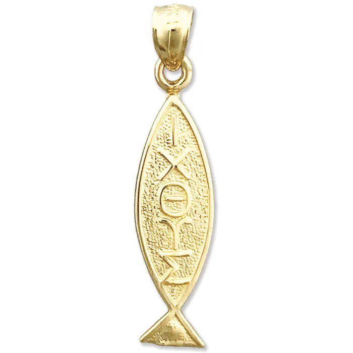Necklaces Goldia 14K Gold Iota Chi Theta Upsilon Sigma Fish Pendant