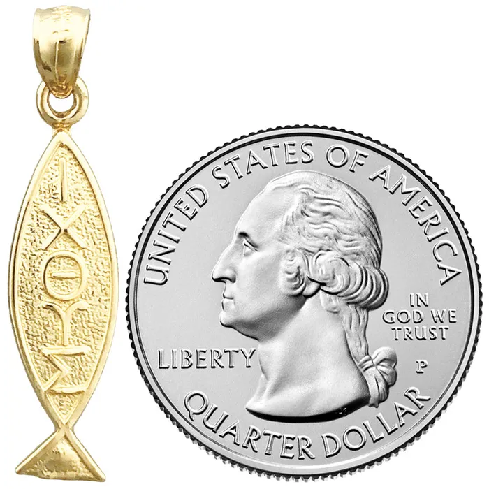 Necklaces Goldia 14K Gold Iota Chi Theta Upsilon Sigma Fish Pendant