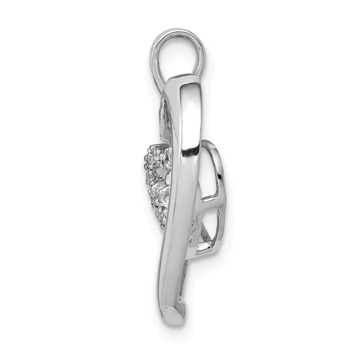 Necklaces Goldia 14k White Gold 110ct Real Diamond Heart Dangle Pendant