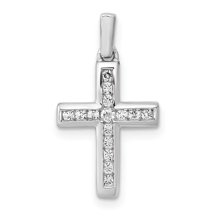 Necklaces Goldia 14k White Gold 16 Ct Lab Grown Diamond VSSI G Latin Cross Pendant Necklaces Goldia 14k White Gold 16 Ct Lab Grown Diamond VSSI G Latin Cross Pendant