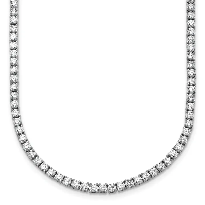 Necklaces Goldia 14k White Gold 11 Ct Lab Grown Diamond VSSI G Round 22 inch Straight Tennis Necklace Necklaces Goldia 14k White Gold 11 Ct Lab Grown Diamond VSSI G Round 22 inch Straight Tennis Necklace