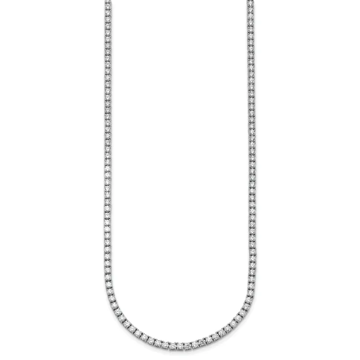 Necklaces Goldia 14k White Gold 11 Ct Lab Grown Diamond VSSI G Round 22 inch Straight Tennis Necklace