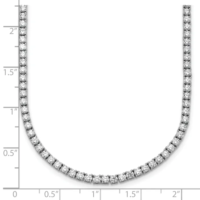 Necklaces Goldia 14k White Gold 11 Ct Lab Grown Diamond VSSI G Round 22 inch Straight Tennis Necklace