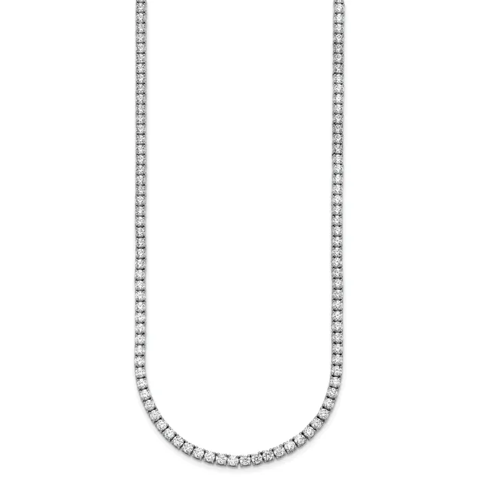 Necklaces Goldia 14k White Gold 16 12 Ct Lab Grown Diamond VSSI G Round 22 inch Straight Tennis Necklace