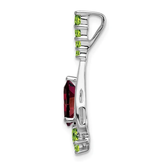 Necklaces Goldia 14k White Gold Pear Garnet and Peridot Pendant