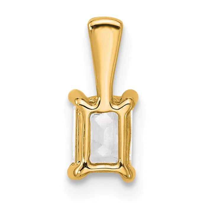 Necklaces Goldia 14k Yellow Gold 12 Ct Lab Grown Diamond VSSI G Emerald Four Prong Pendant