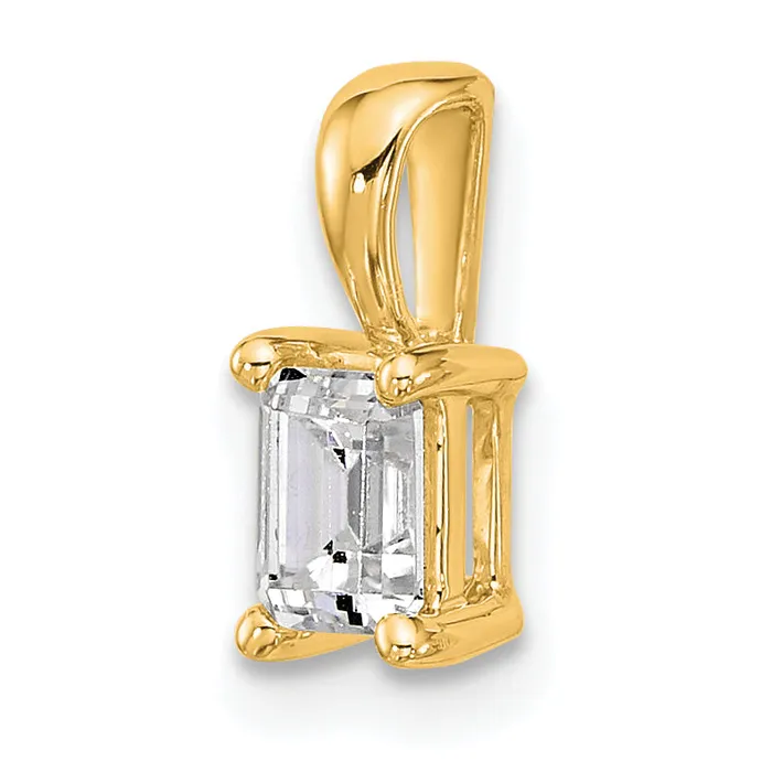 Necklaces Goldia 14k Yellow Gold 12 Ct Lab Grown Diamond VSSI G Emerald Four Prong Pendant