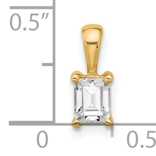 Necklaces Goldia 14k Yellow Gold 12 Ct Lab Grown Diamond VSSI G Emerald Four Prong Pendant
