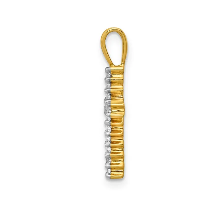 Necklaces Goldia 14K Yellow Gold 16ct Real Diamond Latin Cross Pendant