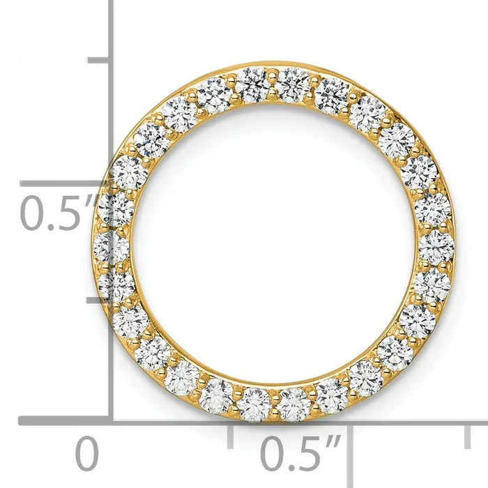 Necklaces Goldia 14k Yellow Gold 1 Ct Lab Grown Diamond VSSI G Circle Chain Slide Pendant