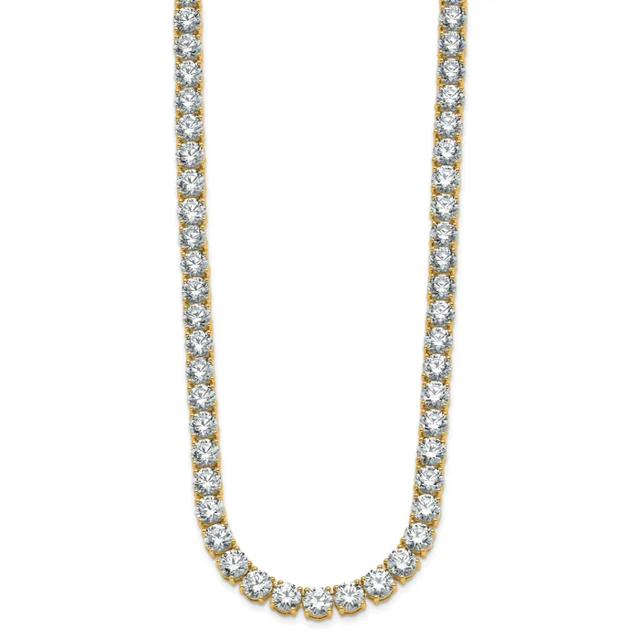 Necklaces Goldia 14k Yellow Gold 58 13 Ct Lab Grown Diamond VSSI G Round 24 inch Straight Tennis Necklace