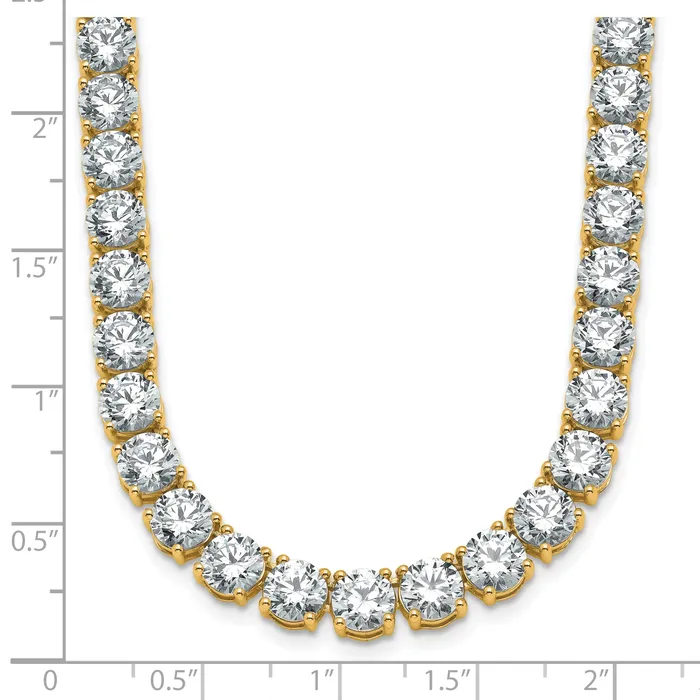 Necklaces Goldia 14k Yellow Gold 58 13 Ct Lab Grown Diamond VSSI G Round 24 inch Straight Tennis Necklace