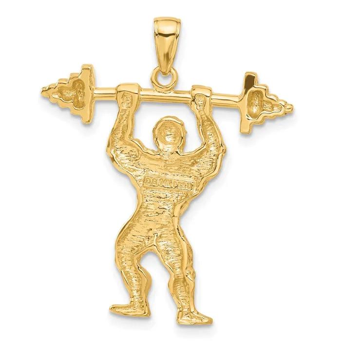 Necklaces Goldia 14k Yellow Gold Bodybuilder with Weights Pendant