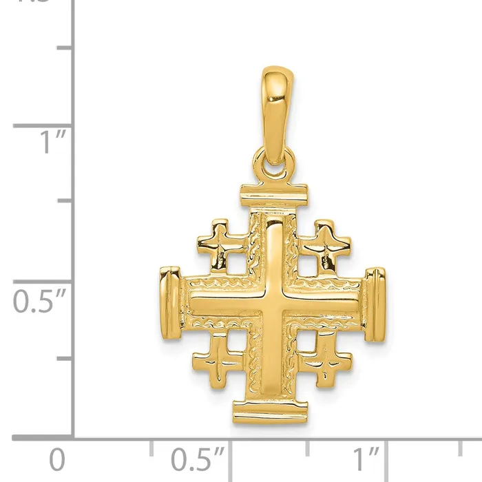 Necklaces Goldia 14k Yellow Gold Jerusalem Cross Pendant