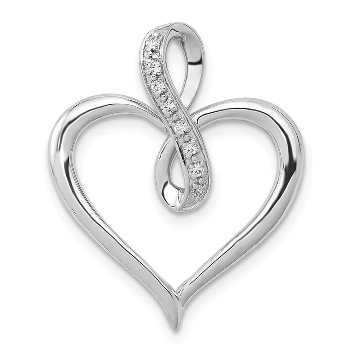 Necklaces Goldia Solid 14k White Gold 120ct Simulated CZ Heart and Infinity Pendant