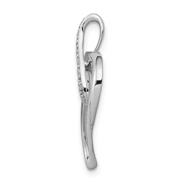 Necklaces Goldia Solid 14k White Gold 120ct Simulated CZ Heart and Infinity Pendant