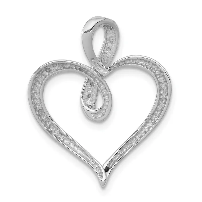 Necklaces Goldia Solid 14k White Gold 120ct Simulated CZ Heart and Infinity Pendant