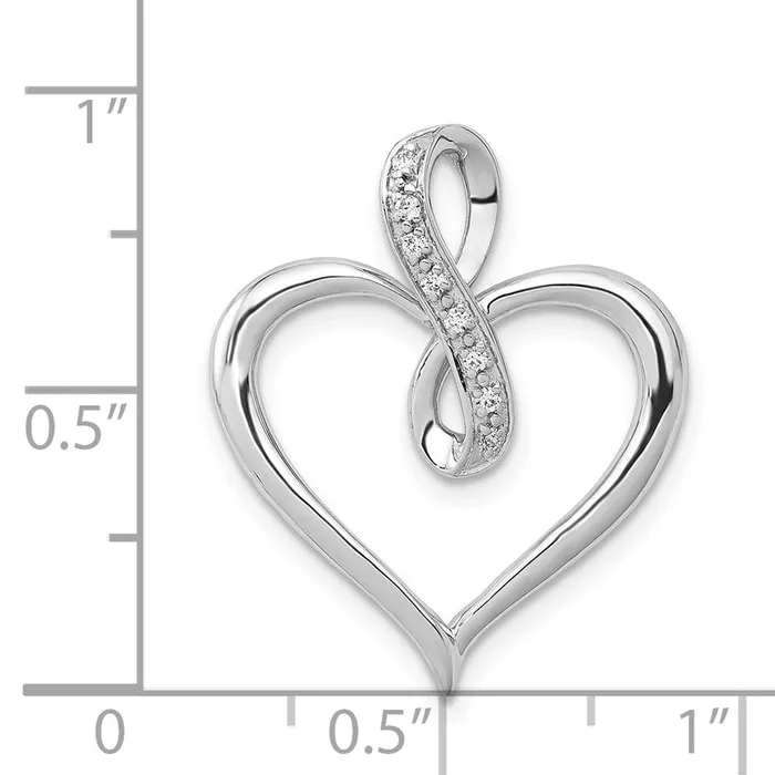 Necklaces Goldia Solid 14k White Gold 120ct Simulated CZ Heart and Infinity Pendant