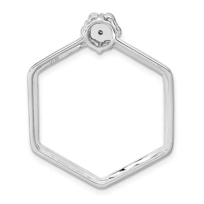 Necklaces Goldia Solid 14k White Gold 13ct Simulated CZ Fancy Hexagon Chain Slide Necklaces Goldia Solid 14k White Gold 13ct Simulated CZ Fancy Hexagon Chain Slide