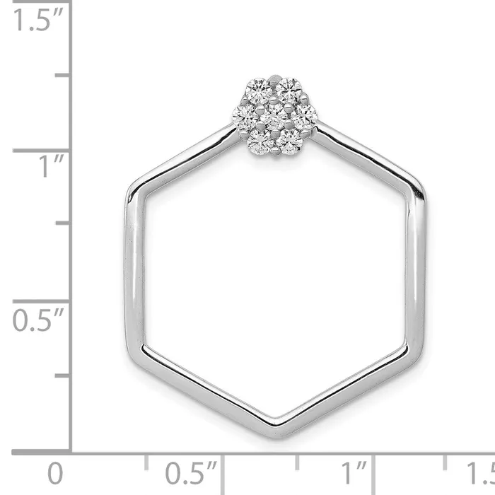 Necklaces Goldia Solid 14k White Gold 13ct Simulated CZ Fancy Hexagon Chain Slide Necklaces Goldia Solid 14k White Gold 13ct Simulated CZ Fancy Hexagon Chain Slide
