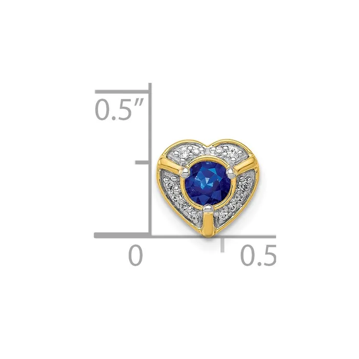 Necklaces Goldia Solid 14k Yellow Gold Simulated CZ and 25 Sapphire Fancy Heart Chain Slide Necklaces Goldia Solid 14k Yellow Gold Simulated CZ and 25 Sapphire Fancy Heart Chain Slide