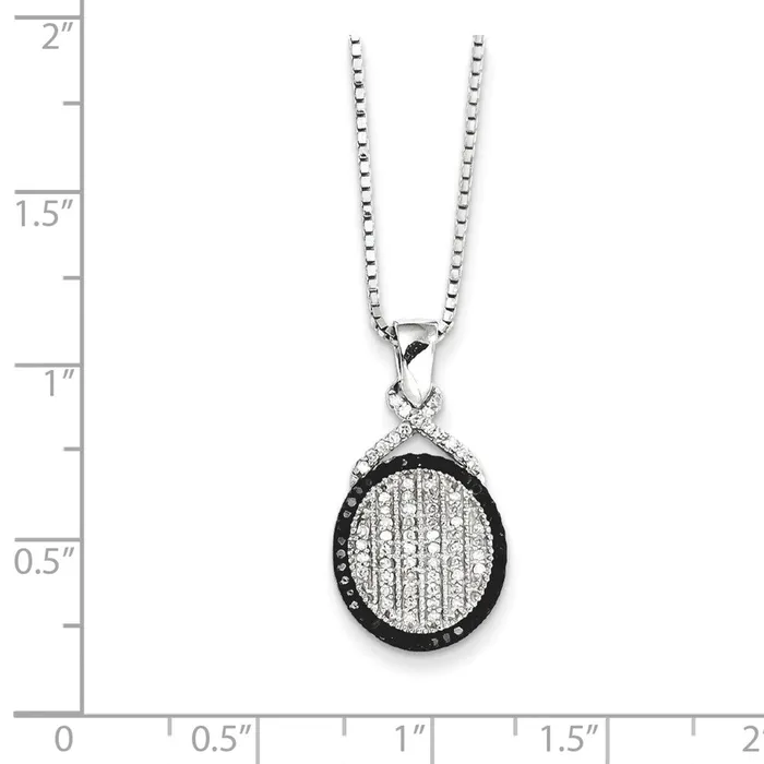 Necklaces Goldia Sterling Silver Black and White Diamond Pendant
