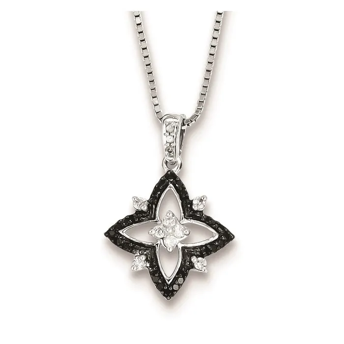 Necklaces Goldia Sterling Silver Black u0026 White Diamond Pendant